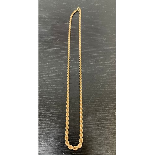 Rose gold graduating ropetwist chain necklace